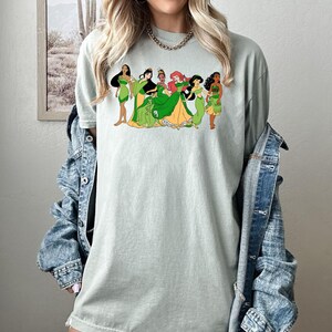 Comfort Color Shirt, St Paddy's Princess Shirt, Disney Princess Tee, St Patrick's Tee, Pocahontas Shirt, Ariel Tee, Irish Shirt, Mulan Shirt image 2