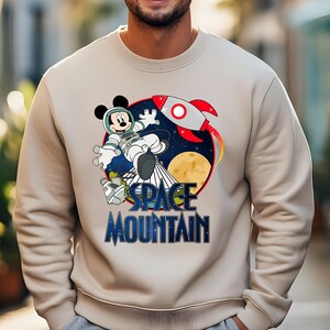 Space Mountain Sweatshirt, Retro Disney Space Adventure Crewneck, Mickey Astronaut Graphic Sweater, Disney Parks Fan Apparel
