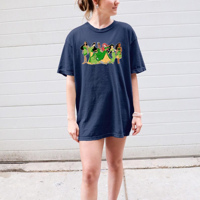 Comfort Color Shirt, St Paddy's Princess Shirt, Disney Princess Tee, St Patrick's Tee, Pocahontas Shirt, Ariel Tee, Irish Shirt, Mulan Shirt image 10