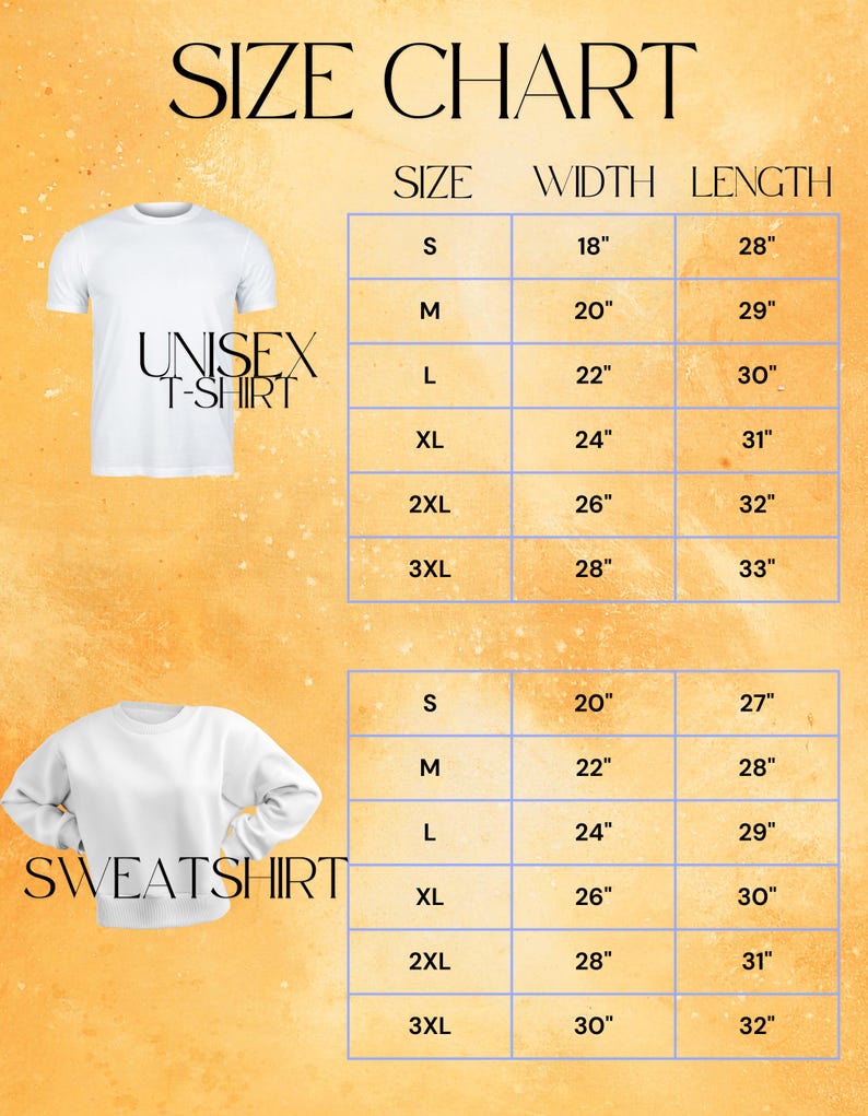 the size chart for a t - shirt with measurements