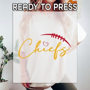 Chiefs Fans Ready to Press DTF, Football Lovers Print, Heat DTF Transfer, Retro Super Bowl Print, Game Day DTF, American Football Print image 1