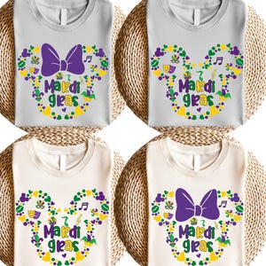 Mardi Gras Disney Shirt, Mickey & Minnie Mardi Gras Tee, Family Matching Carnival Outfit for New Orleans Parade