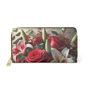 Florale Geldbörse, Muttertagsgeschenk, elegante Clutch, Frühlingsaccessoire für Frauen, schicke Reißverschlusstasche, Geschenk für Sie