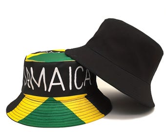 One Love Print-reversible Rasta Bucket Hat | Reggae Festival  display picture 1