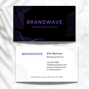 Visitekaartje voor digitaal marketingbureau | Bewerkbare canva-sjabloon voor online marketeers en webbedrijven