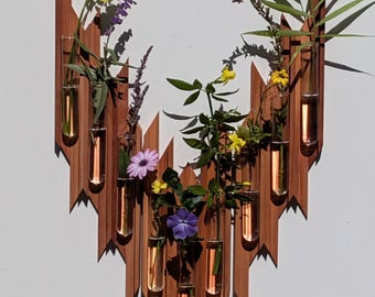 Redwood Wall Vase Set: Propagation Station, Modern Home Decor