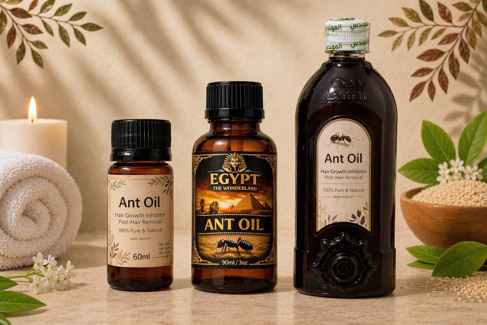 Ant Oil 30,60,90 or 1000 Ml- Natural Hair Inhibitor & Hair Growth ...