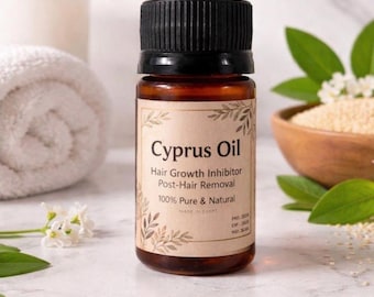 Egyptian Cyperus Oil:Hair Growth Inhibitor,Post-Hair Removal 30ml.buy one get one free 30 ml different essential oil to try as a gift.
