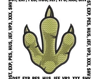 Dinosaur Paw Embroidery Design: T-Rex Footprint Pattern (Digital Download)