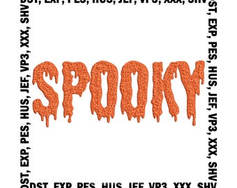 Diseño de bordado de Halloween espeluznante: Archivo de bordado a máquina (Descarga digital)
