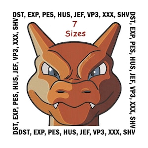 May include: An orange and brown cartoon character with a fierce expression. The character has a large head with a wide mouth and sharp teeth. The text "7 Sizes" is above the character.