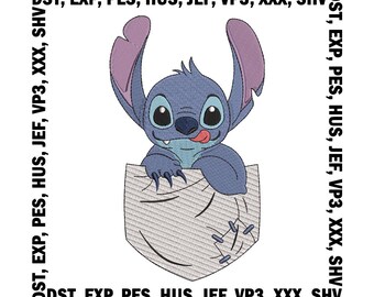 Diseño de bordado de puntadas: patrón para máquina de bolsillo (6 tamaños) (descarga digital)