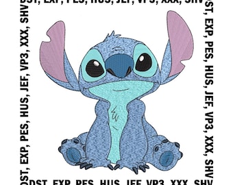 Cartoon Stitch Embroidery Design: Lilo and Stitch Files (8 Sizes, Digital Download)