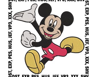 Musse Pigg broderidesign, Disney maskinbroderifil (7 storlekar) (digital nedladdning)