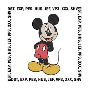 Retro Cartoon Mouse Embroidery Design: Applique Pattern, 7 Sizes (Digital Download)