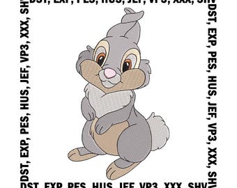 Diseño de bordado de conejo Thumper, archivos de bordado de Bambi - 6 tamaños, descarga digital