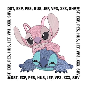 Engel, Stich und Engel Stickdatei, Maschinenstickerei, in 8 Größen, Instant Download