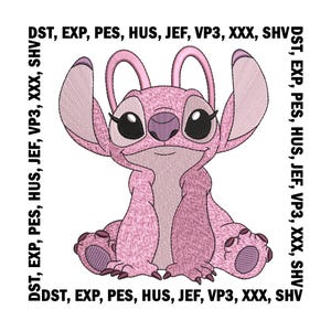 Angel Stitch Embroidery Design, Cute Cartoon Girl Embroidery Files - 8 Sizes, Kawaii Digital Download for T-Shirts, Gifts, Projects