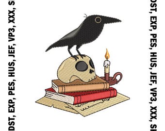 Crow and Silence Embroidery Design: 4 Sizes (Digital Download)