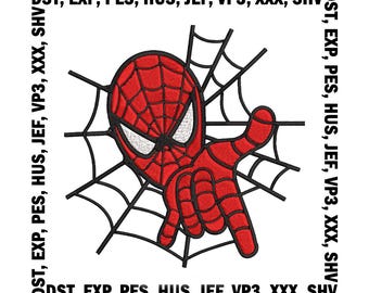 SpiderMan Embroidery Design, Superhero Embroidery Files - 7 Sizes, Digital Download