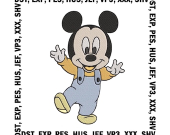 Baby Mickey Mouse Embroidery Design, Cartoon Disney - 7 Sizes
