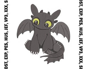 May include: A black and yellow cartoon dragon with large eyes and wings. The dragon is sitting on its hind legs with its tail curled behind it.