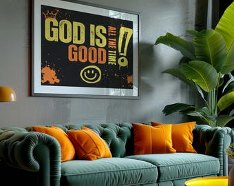 Grunge Graffiti Style Wall Art DIGITAL PRINT urban, streetwear style, modern wall art, teen boy wall art, bible verse, neon color wall decor