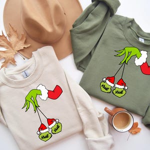 Custom Grinch Family Christmas Sweatshirt, Matching Squad Tees, Funny Grinch Xmas Shirt