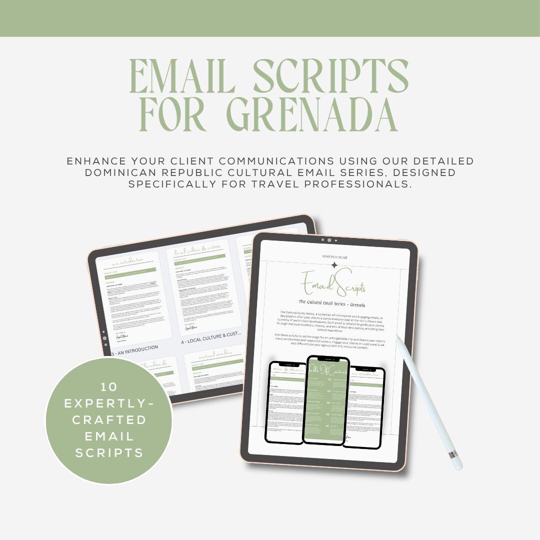 Travel Agent Email Templates | Grenada Client Email Scripts | Luxury ...