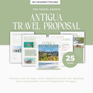 Travel Proposal for Antigua | Beautifully Designed Canva Template for Travel Agents