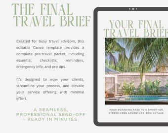 Final Travel Brief for Travel Agents | Editable Canva Template