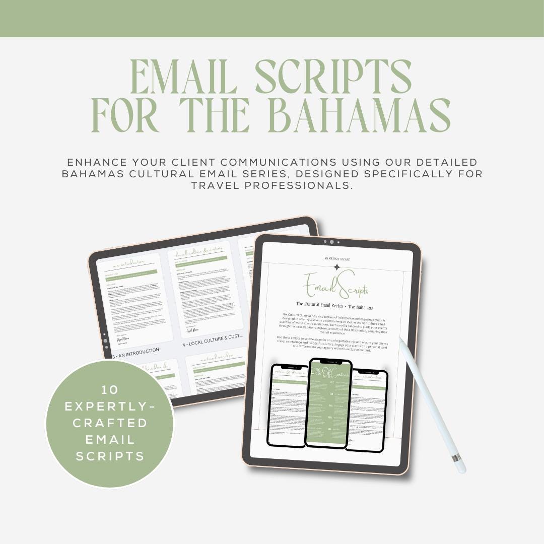 Bahamas Script Travel Agent Email Templates | Bahamas Client Email Scripts | Luxury ...
