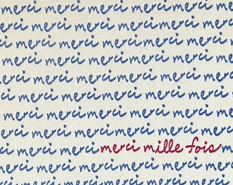 Merci Mille Fois - Letterpress Thank You card