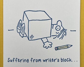 Writer's Block letterpress card