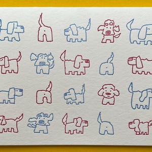 Dog Hellos-boekdrukkaart