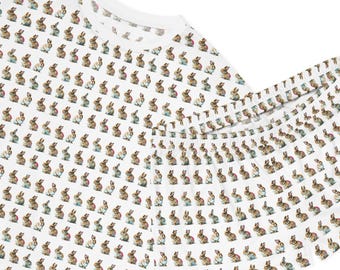 Easter Bunny Girls Pajamas Set, Women's Sleepwear, Cute Rabbit PJs, Spring Short PJ Set, Holiday Gift