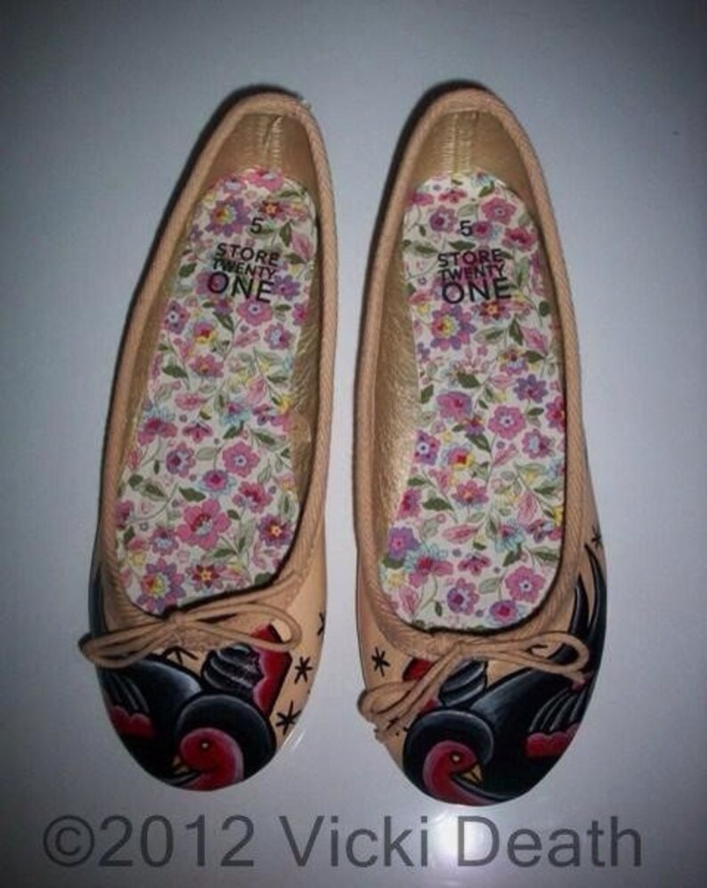 Custom Hand Painted Ballet Style Flats YOU CHOOSE DESIGN Etsy