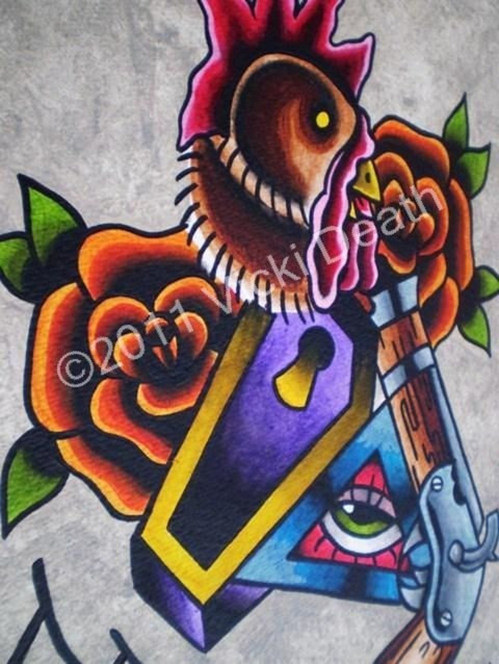 Insomnia Original Tattoo Art Etsy