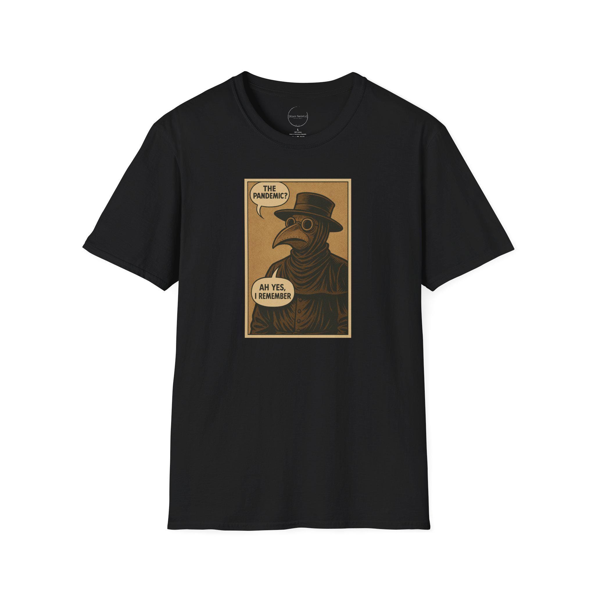 Plague Doctor Comic Unisex T-Shirt, Funny Pandemic Tee, Softstyle Shirt, Doctor Cartoon Top, Vintage Plague TShirt