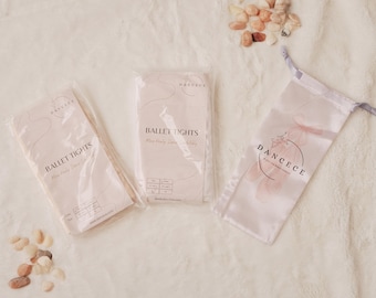 Mallas de ballet profesionales para niñas y mujeres: mallas de baile en rosa ballet o blanco, muy elásticas y suaves, con bolsa de satén para guardarlas.