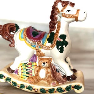 Vintage Ceramic Christmas Rocking horse