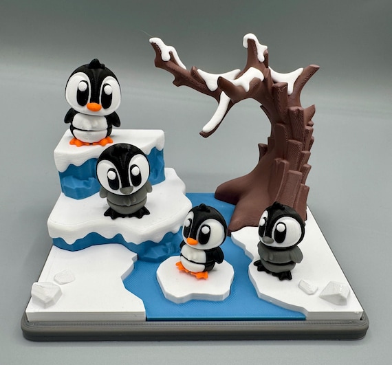 Articulated Flexi Penguin & Winter Scene Playset