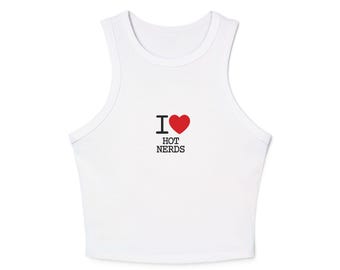 Débardeur d'été original I Love Nerds en BLANC