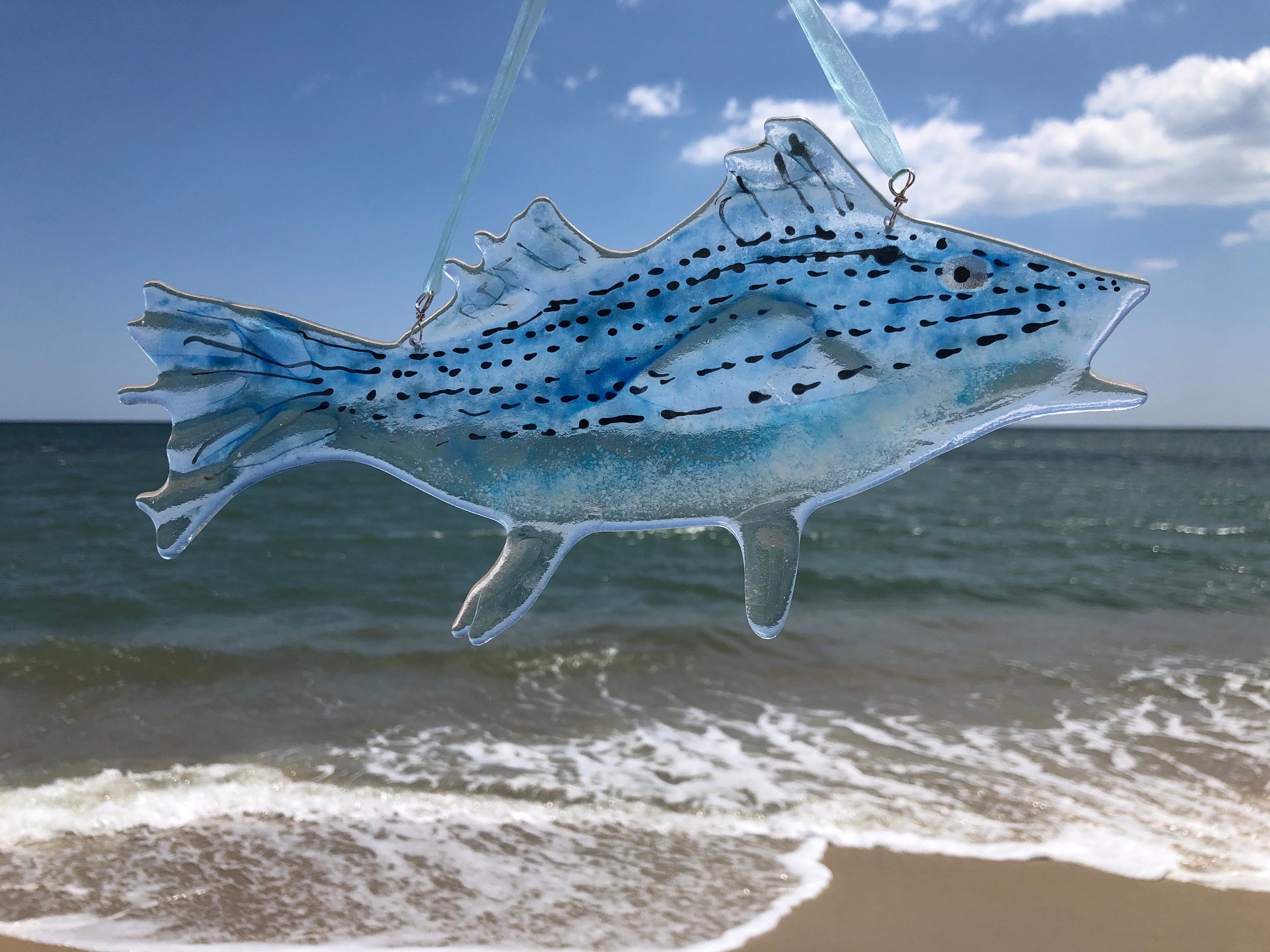 Rockfish Dichroic Glass Sculpture