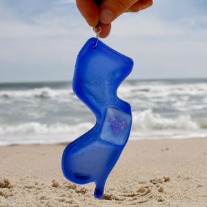 Jersey Love - Fused glass ornament - Let us help you show your hometown LOVE