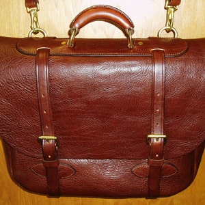 Handmade Softside Leather Briefcase/Carryon Bag