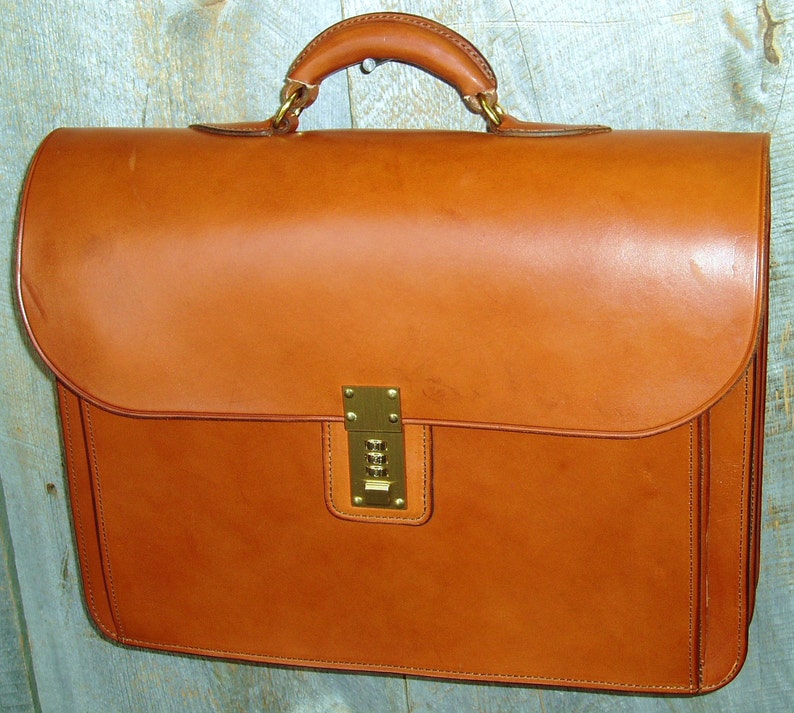 Handmade european Style Bridle Leather Briefcase - Etsy