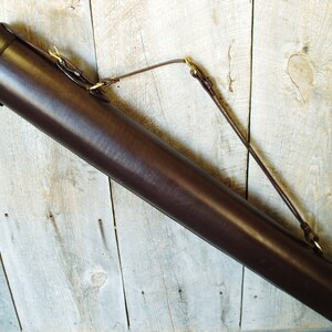 Handgjort läderfodral för ritning/konstverk/dokument