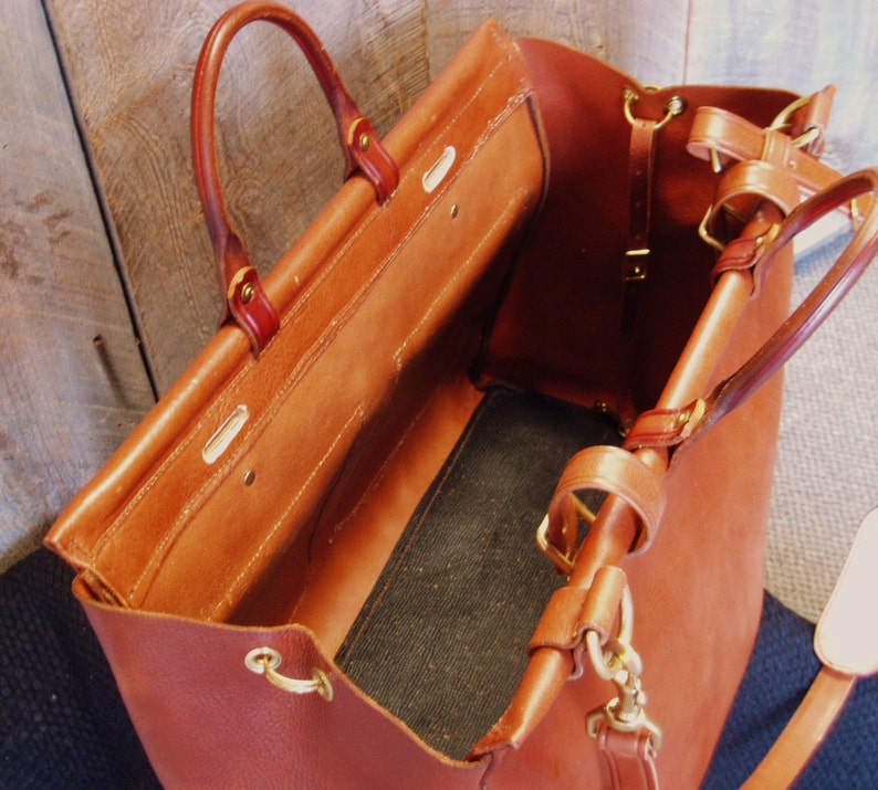 Handmade Leather Classic Grip Satchel Style Etsy