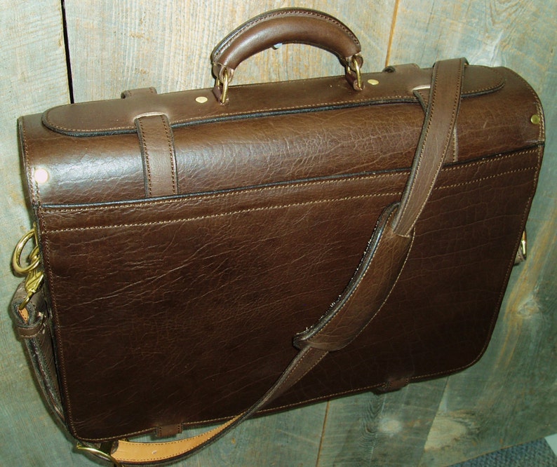 Handmade American Bison Leather Briefcase Etsy